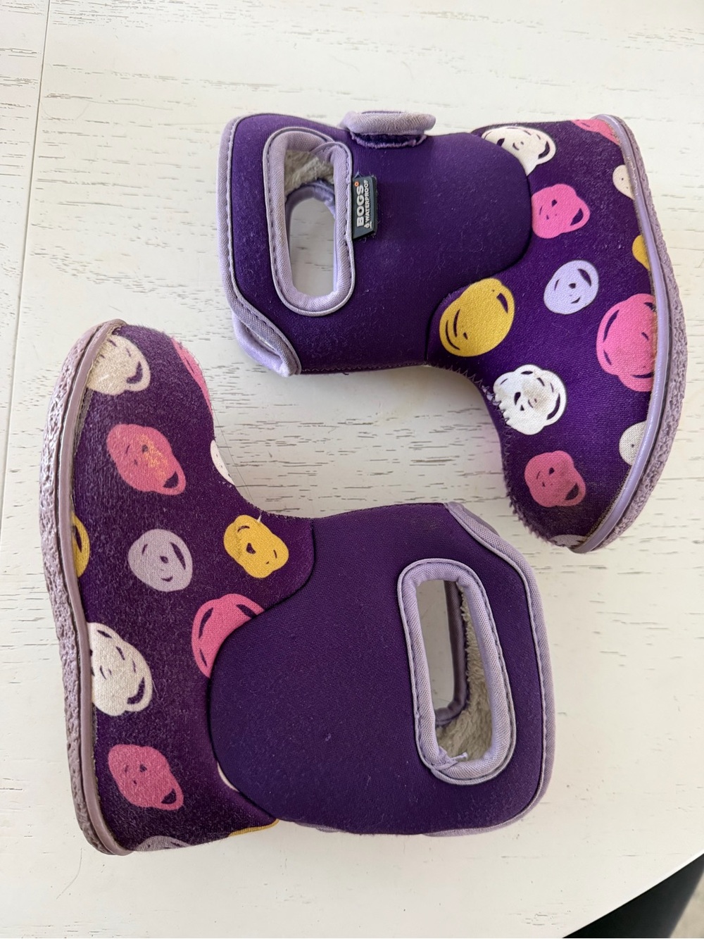Bogs Purple Kids Handle Boots, 7